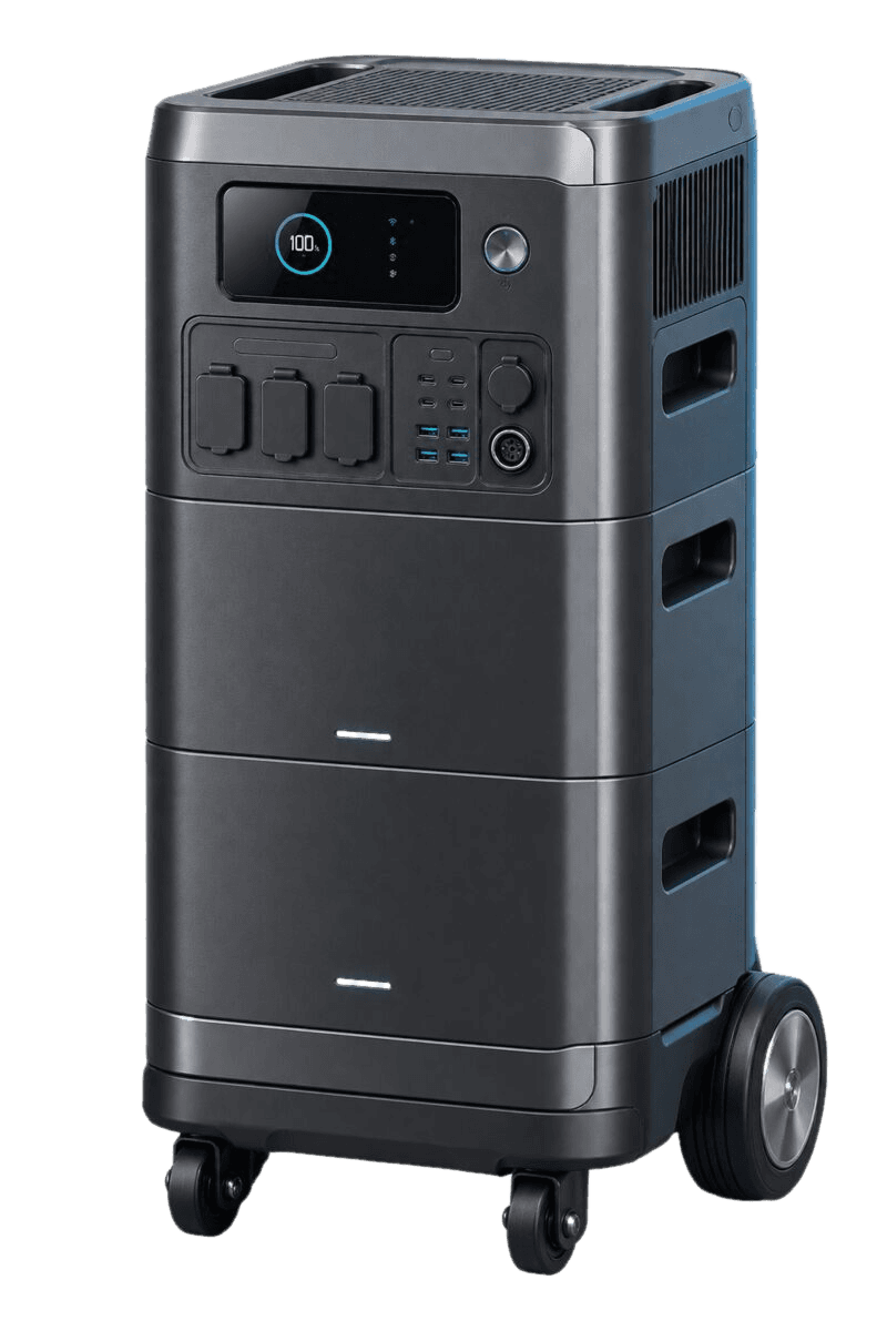 Original illustrative render representing a whole-home backup portable power station — not an exact photograph of the BLUETTI Elite 300.