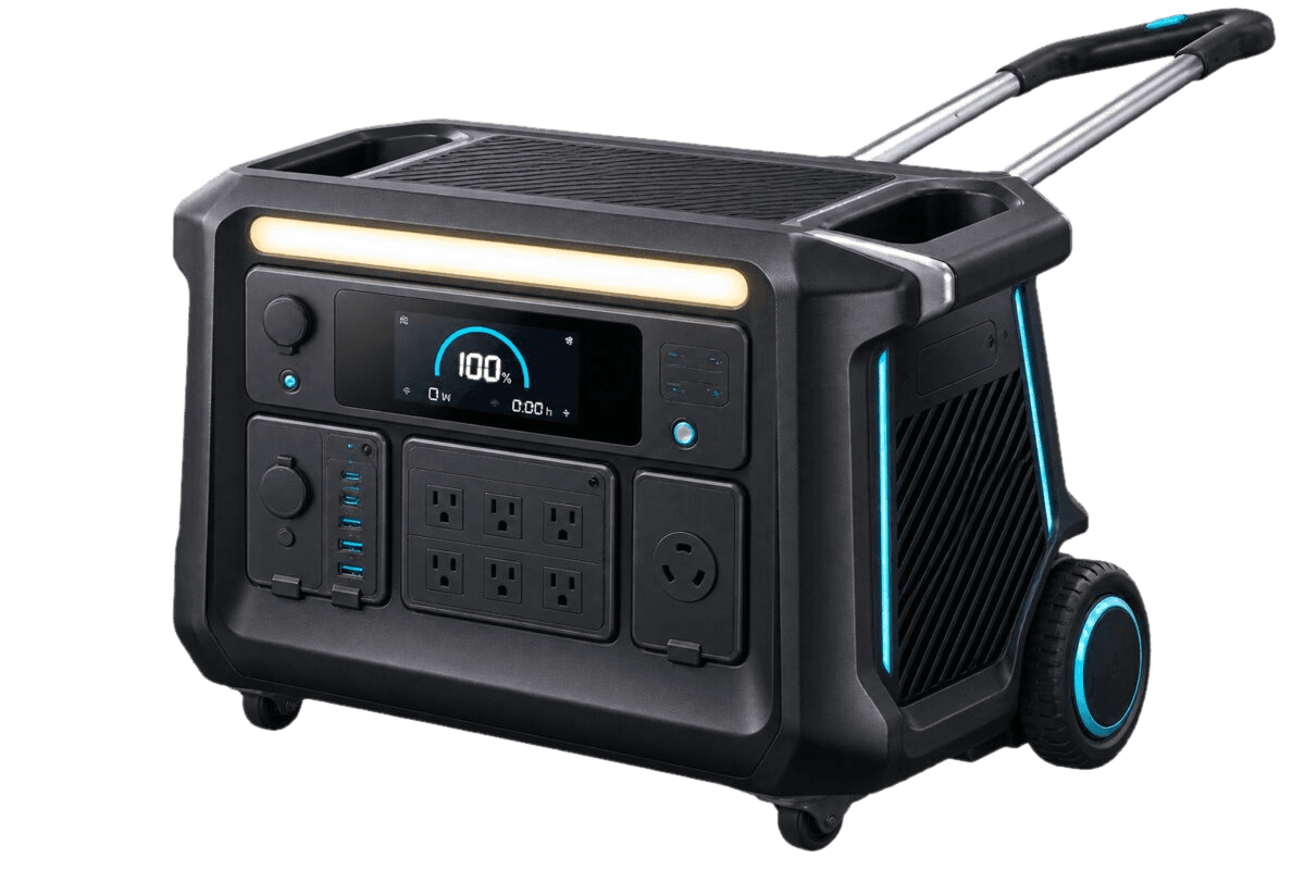 Original illustrative render representing a large portable power station — not an exact photograph of the Pecron E2400LFP.