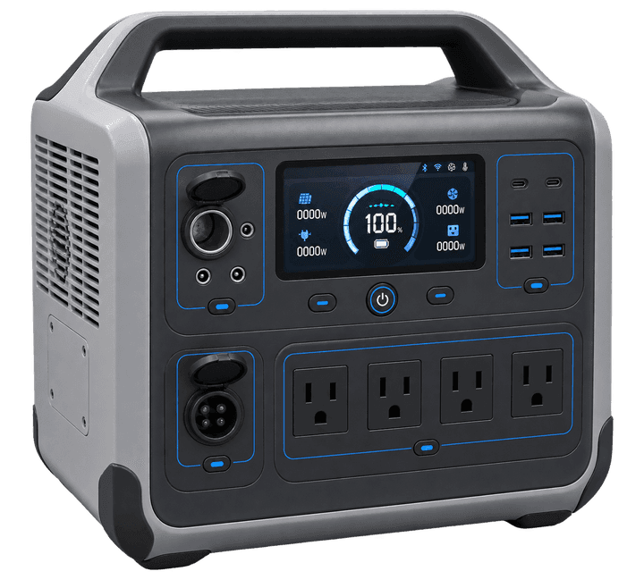 Original illustrative render representing a mid-size portable power station — not an exact photograph of the BLUETTI AC180.