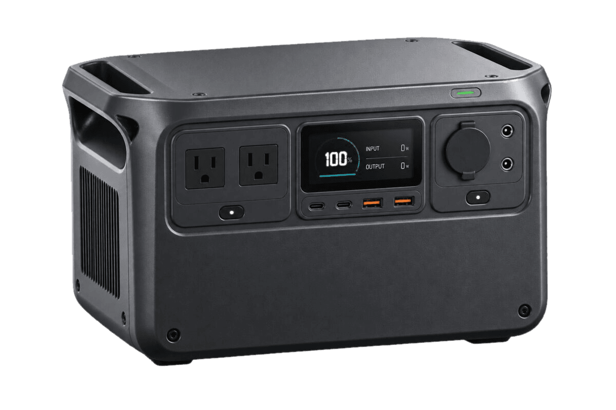 Original illustrative render representing a compact portable power station — not an exact photograph of the DJI Power 500.