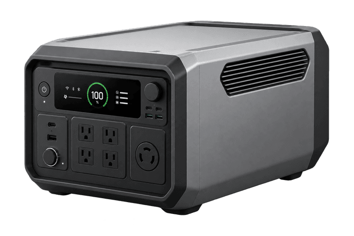 Original illustrative render representing a mid-size portable power station — not an exact photograph of the EcoFlow DELTA 3 Classic.