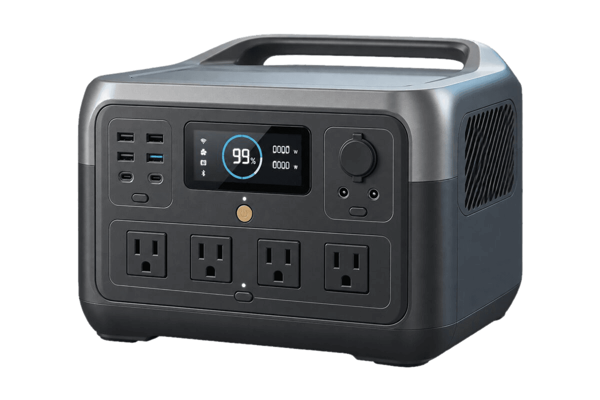 Original illustrative render representing a mid-size portable power station — not an exact photograph of the EcoFlow RIVER 2 Pro.