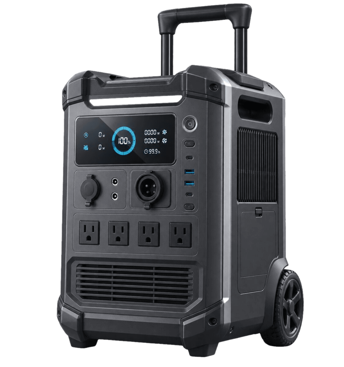 Original illustrative render representing a whole-home backup portable power station — not an exact photograph of the OUKITEL P5000.